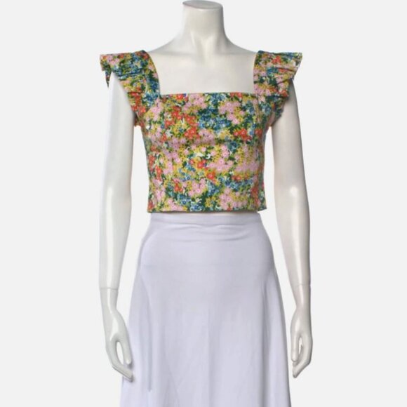 Cara Cara Darby Crop Top NWOT Cotton Poplin Anna Floral XS - Picture 1 of 5